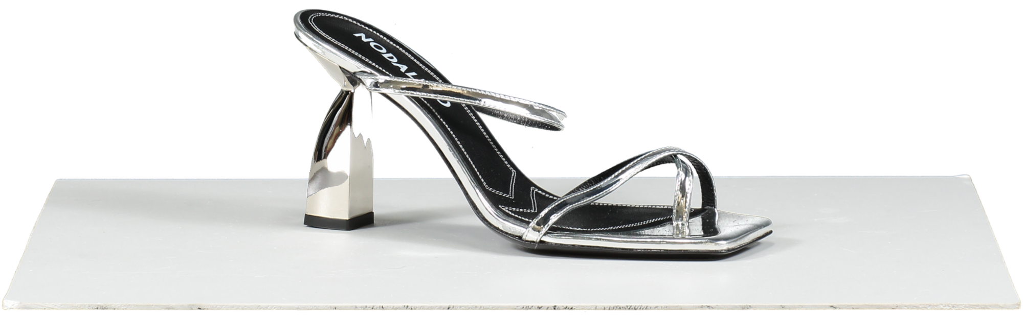 nodaleto Metallic Silver Angel Heeled Sandals UK 6 EU 39 👠