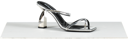 nodaleto Metallic Silver Angel Heeled Sandals UK 6 EU 39 👠