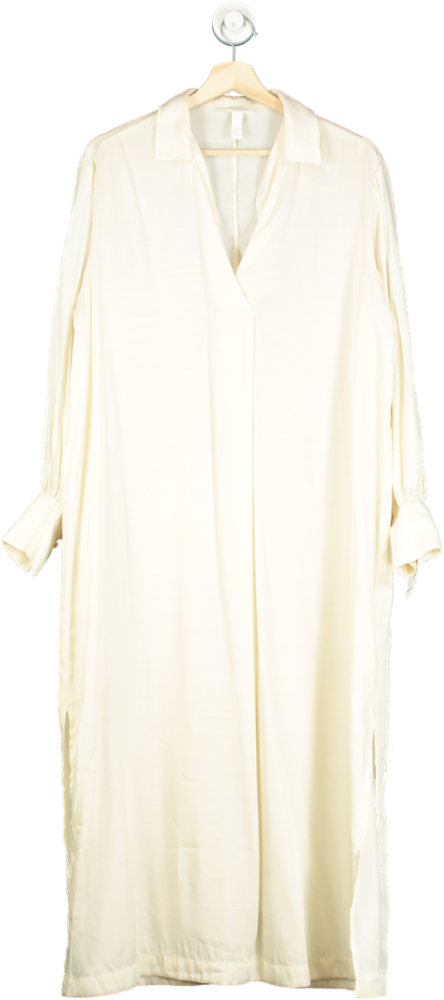 H&M White Long Shirt Dress UK XS