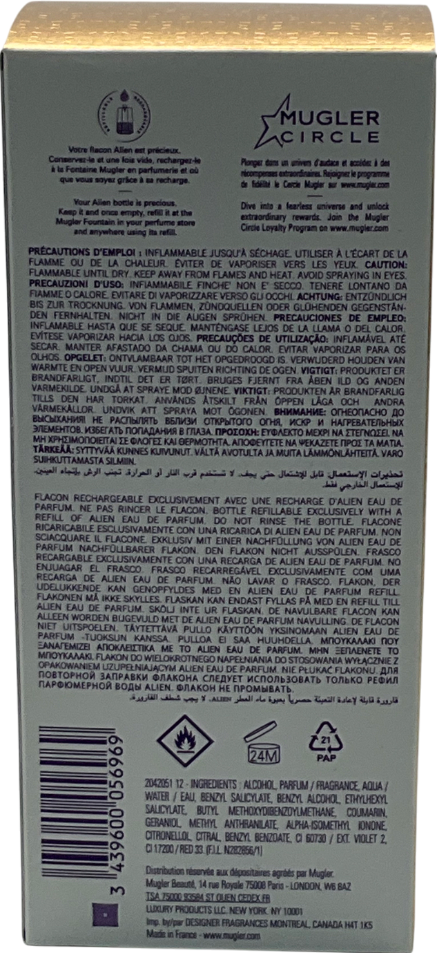 alien Hypersense Eau De Parfum Mugler 90ml