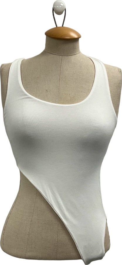 Bayse White Asymmetric Bodysuit UK XS