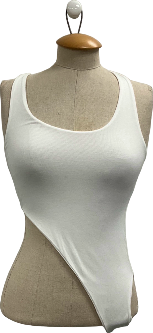 Bayse White Asymmetric Bodysuit UK XS