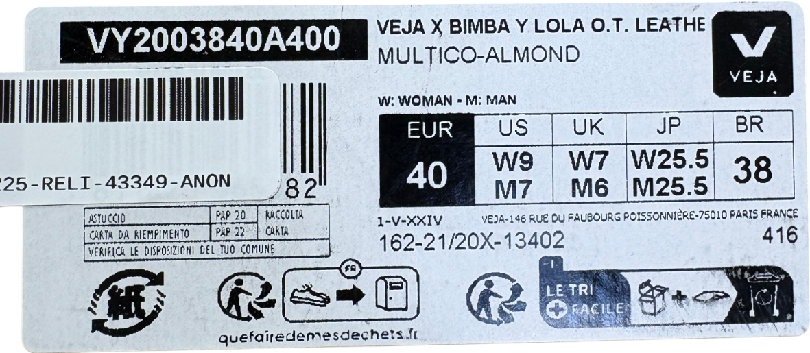 VEJA Beige X Bimba Y Lola Leather Trainers UK 7 EU 40 👠