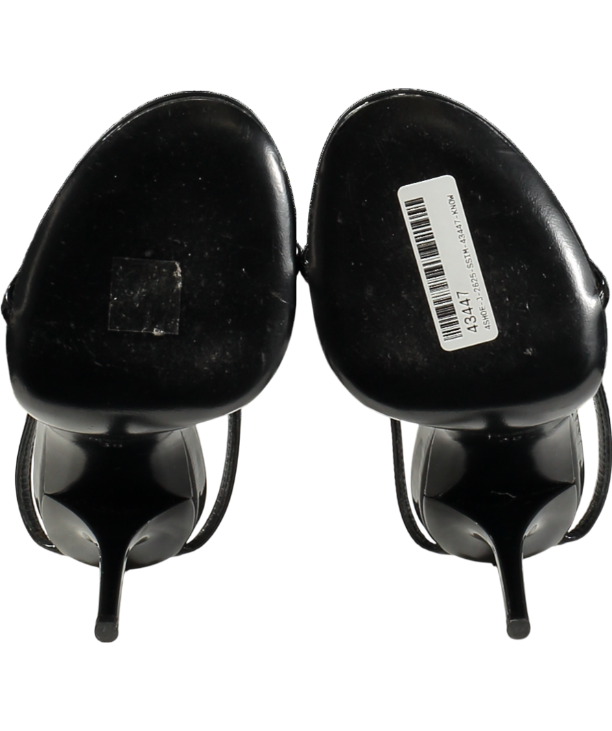 Saint Laurent Cassandra Sandals In Patent Leather Black UK 5 EU 38 👠