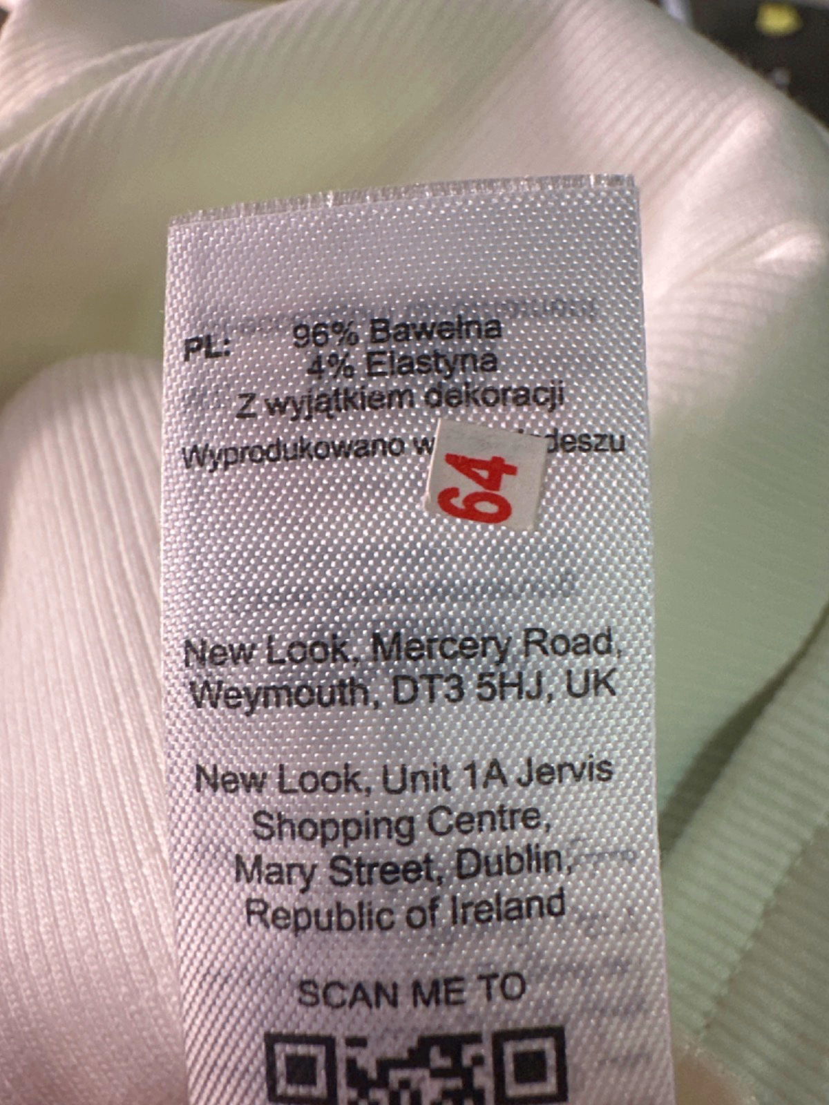 New Look White Clean Long sleeve Bardot Top UK 8