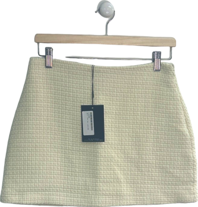 4th & Reckless Cream Tweed Mini Skirt UK 10