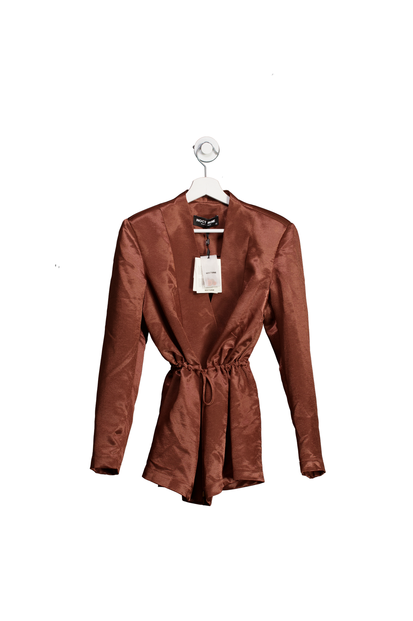 NOCTURNE Metallic Double-breasted Jacket Copper UK XL