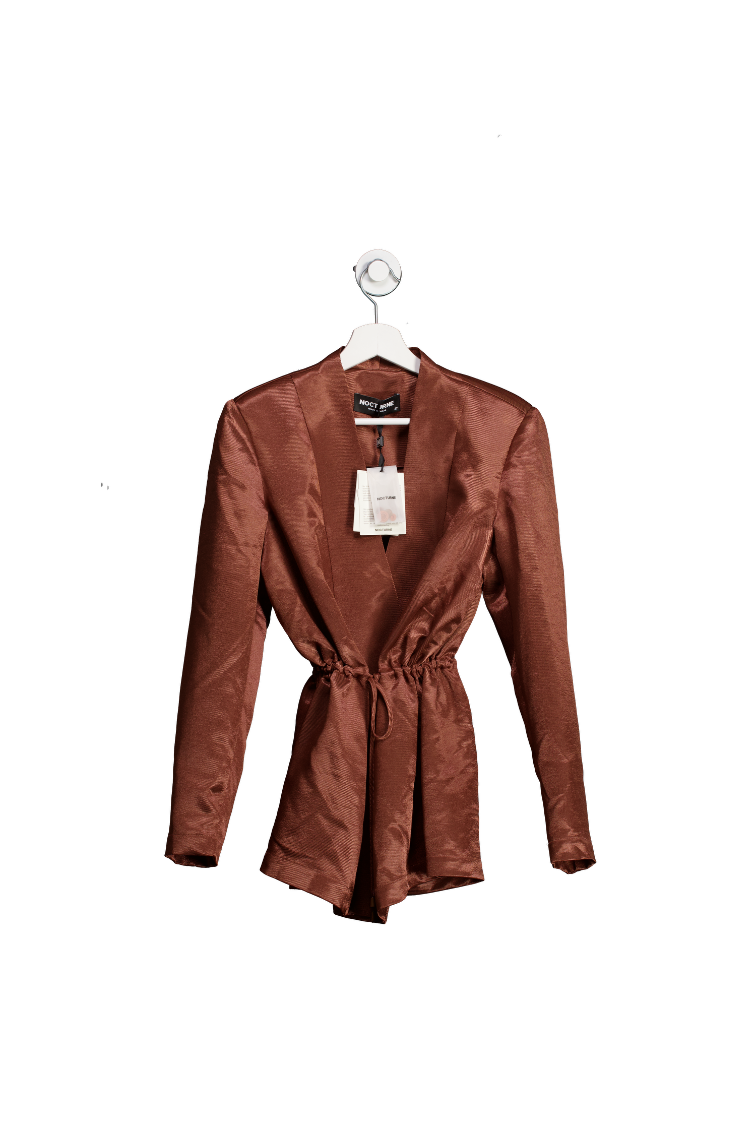 NOCTURNE Metallic Double-breasted Jacket Copper UK XL
