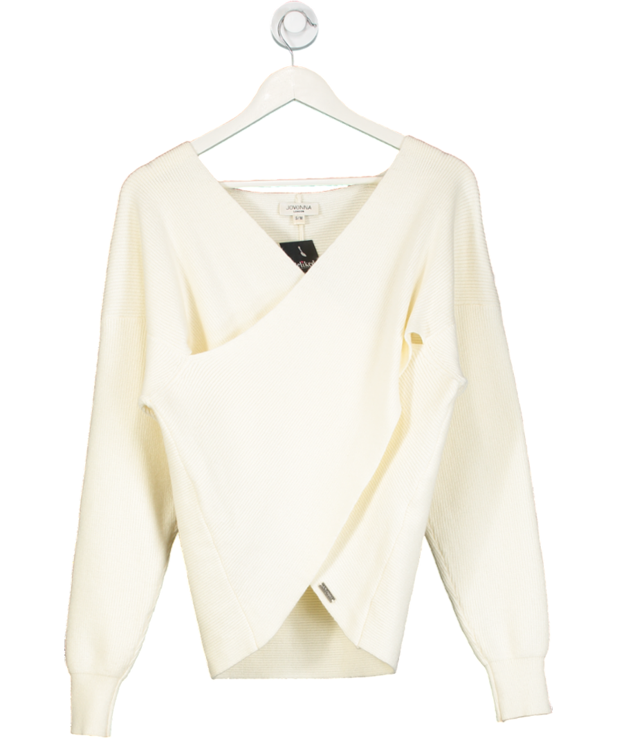 Jovonna London Cream Anita Crossover Jumper UK S/M