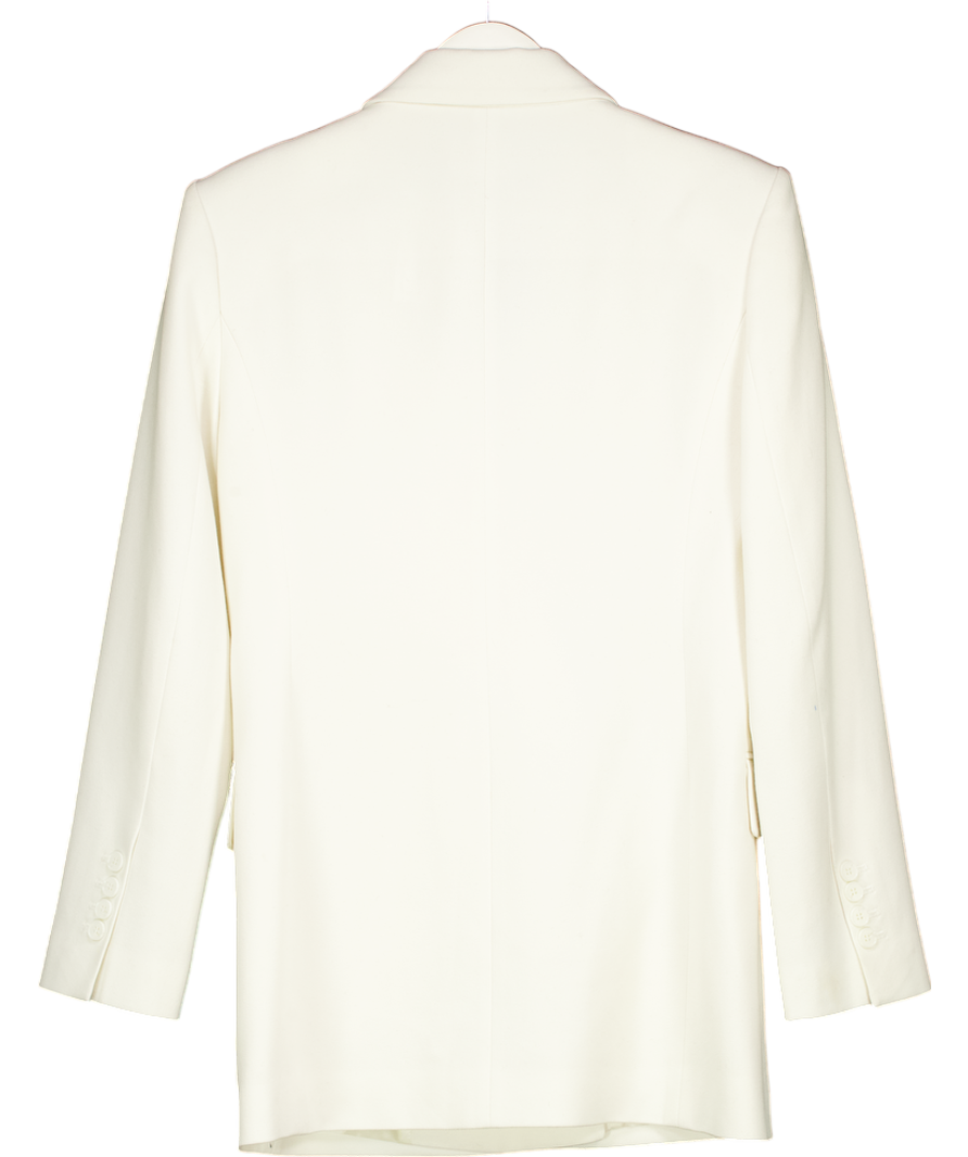 FRANKIE SHOP White Double Breasted Oversized Blazer UK XS/S
