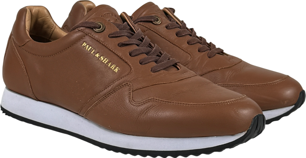 PAUL & SHARK Tigre Trainer Tan Brown /white UK 9 EU 43 👞