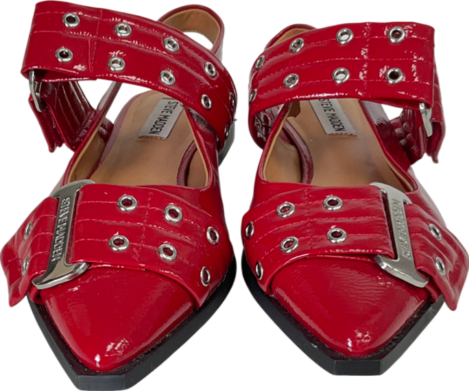 STEVE MADDEN Grand Ave Sandal Red Patent UK 6 EU 39 👠