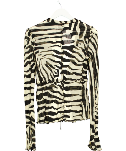 Rat & Boa Beige Zephyr Zebra Blouse UK XS