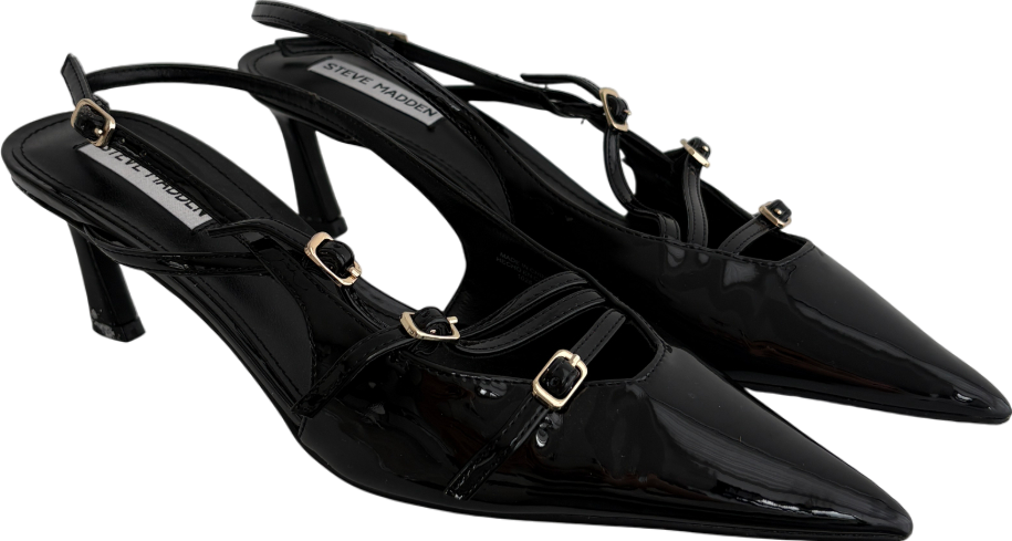 STEVE MADDEN Black Liana Patent Pumps UK 6 EU 39 👠