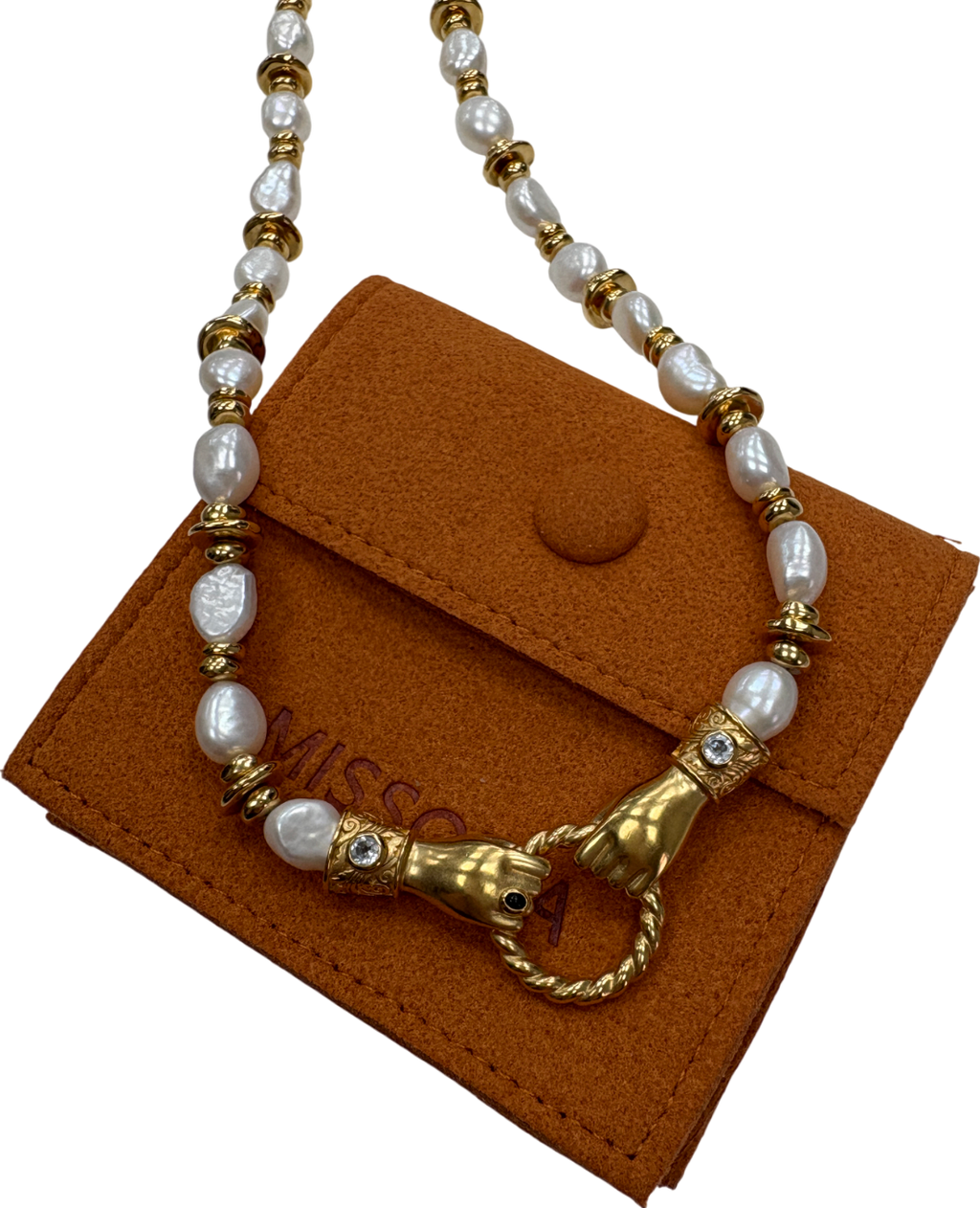 Missoma Harris Reed In Good Hands 18ct Gold Chunky Beaded Gemstone Necklace