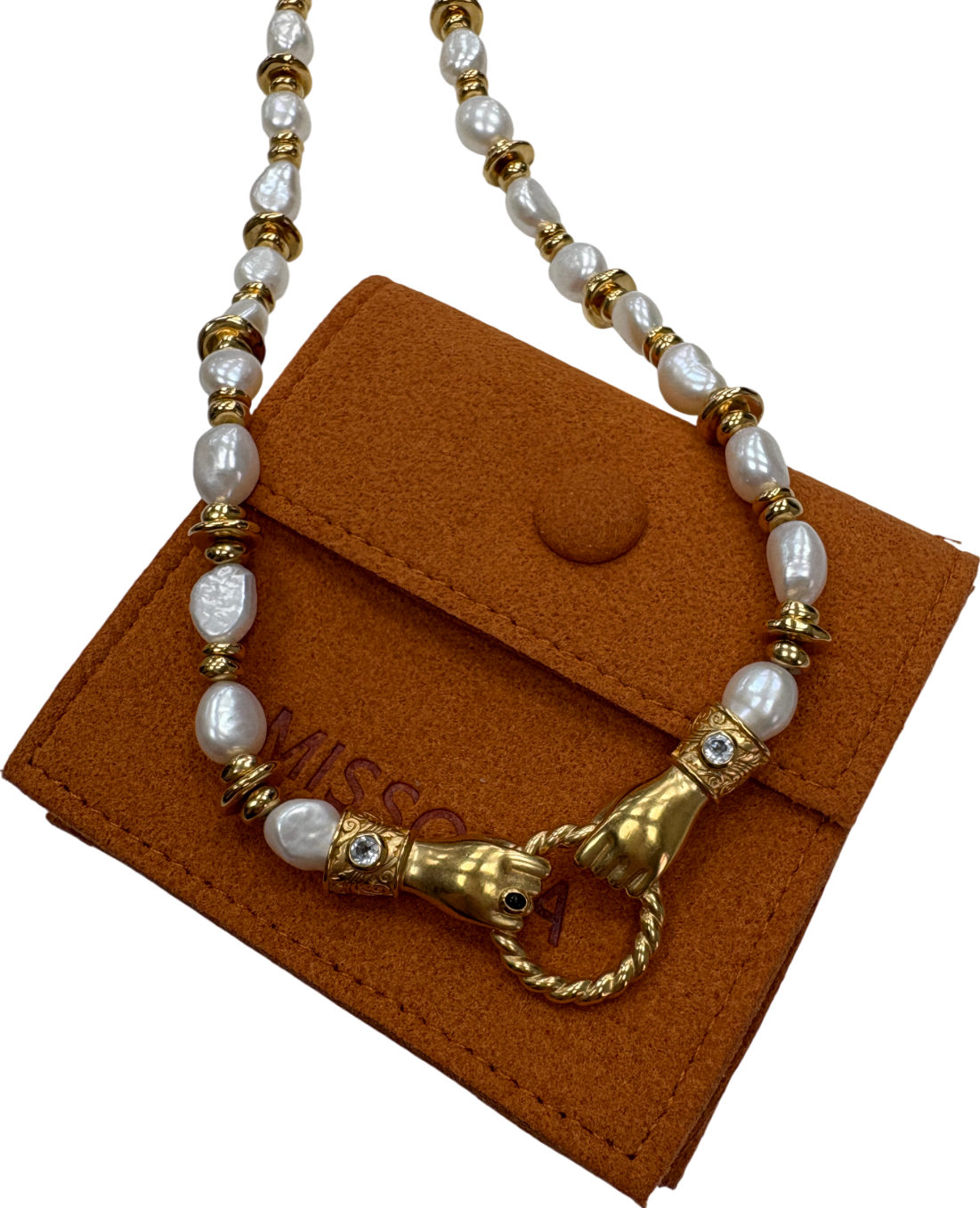 Missoma Harris Reed In Good Hands 18ct Gold Chunky Beaded Gemstone Necklace