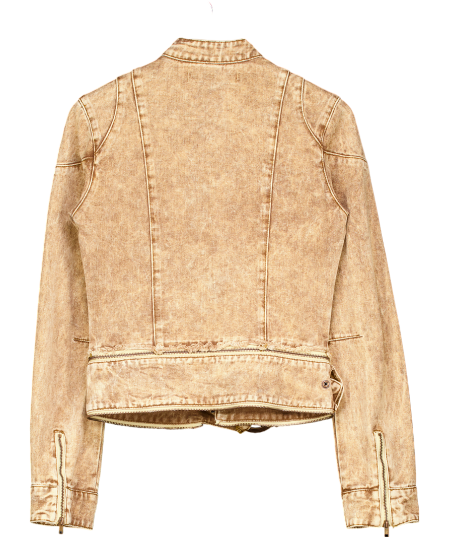 Jaded London Brown Not My First Rodeo Denim Jacket UK M