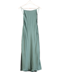 BOA Green Satin Tie Back Midi Dress UK XS