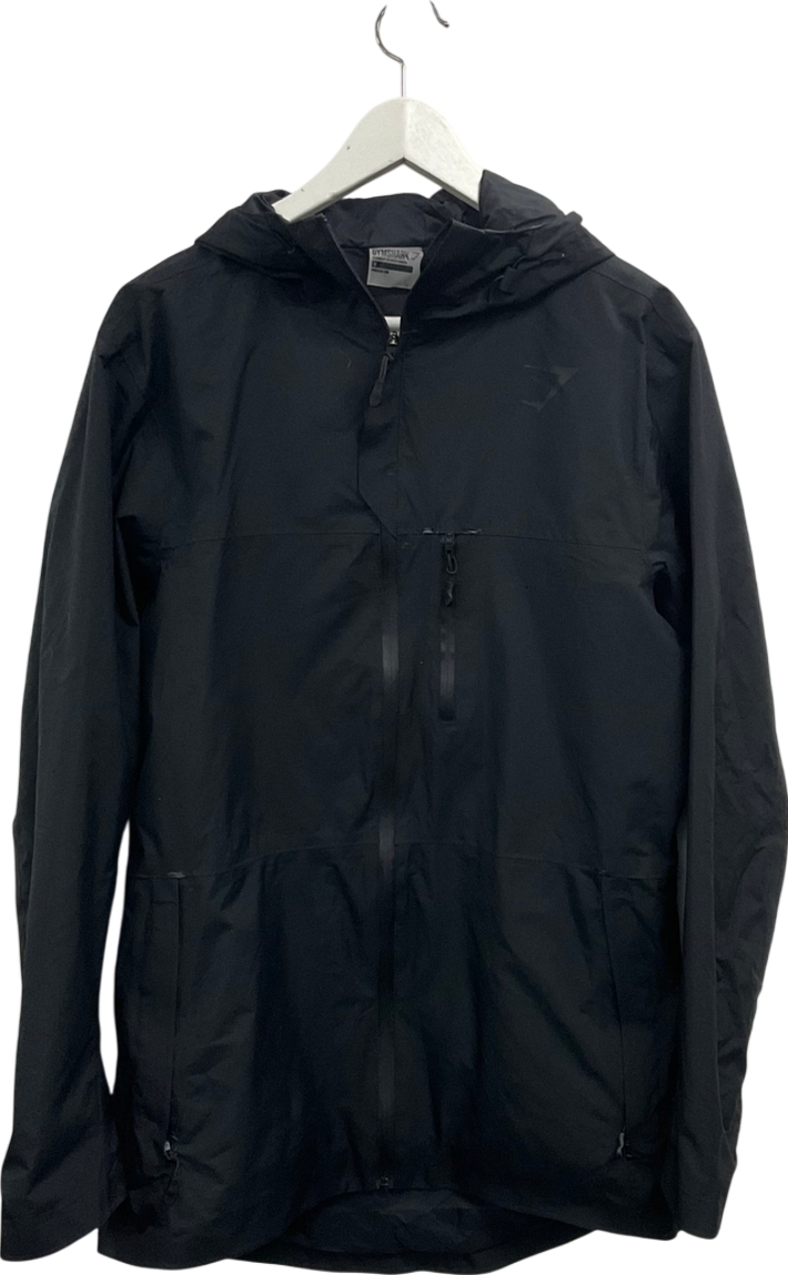 gymshark Black Rainbreaker Jacket UK M