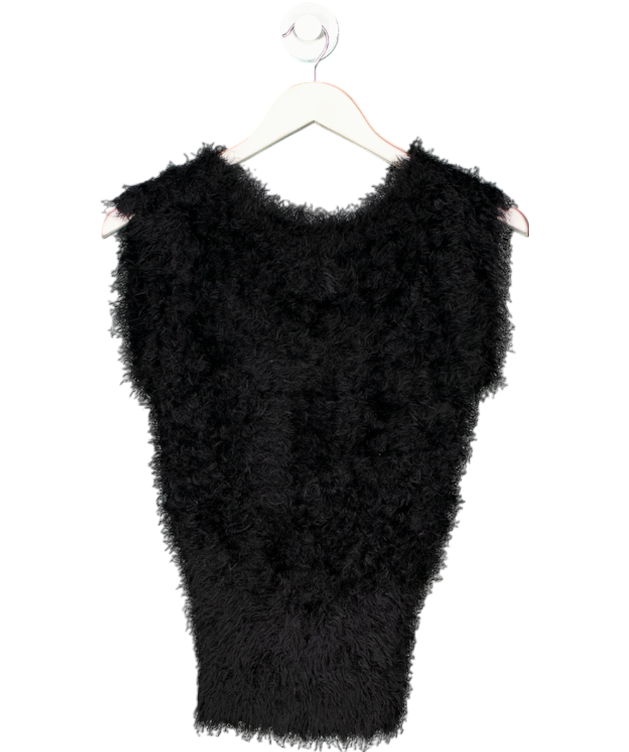 Room Mates Black Fluffy Knit Vest UK S