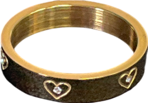 Abbott Lyon Metallic Crystal Heart Ring One Size