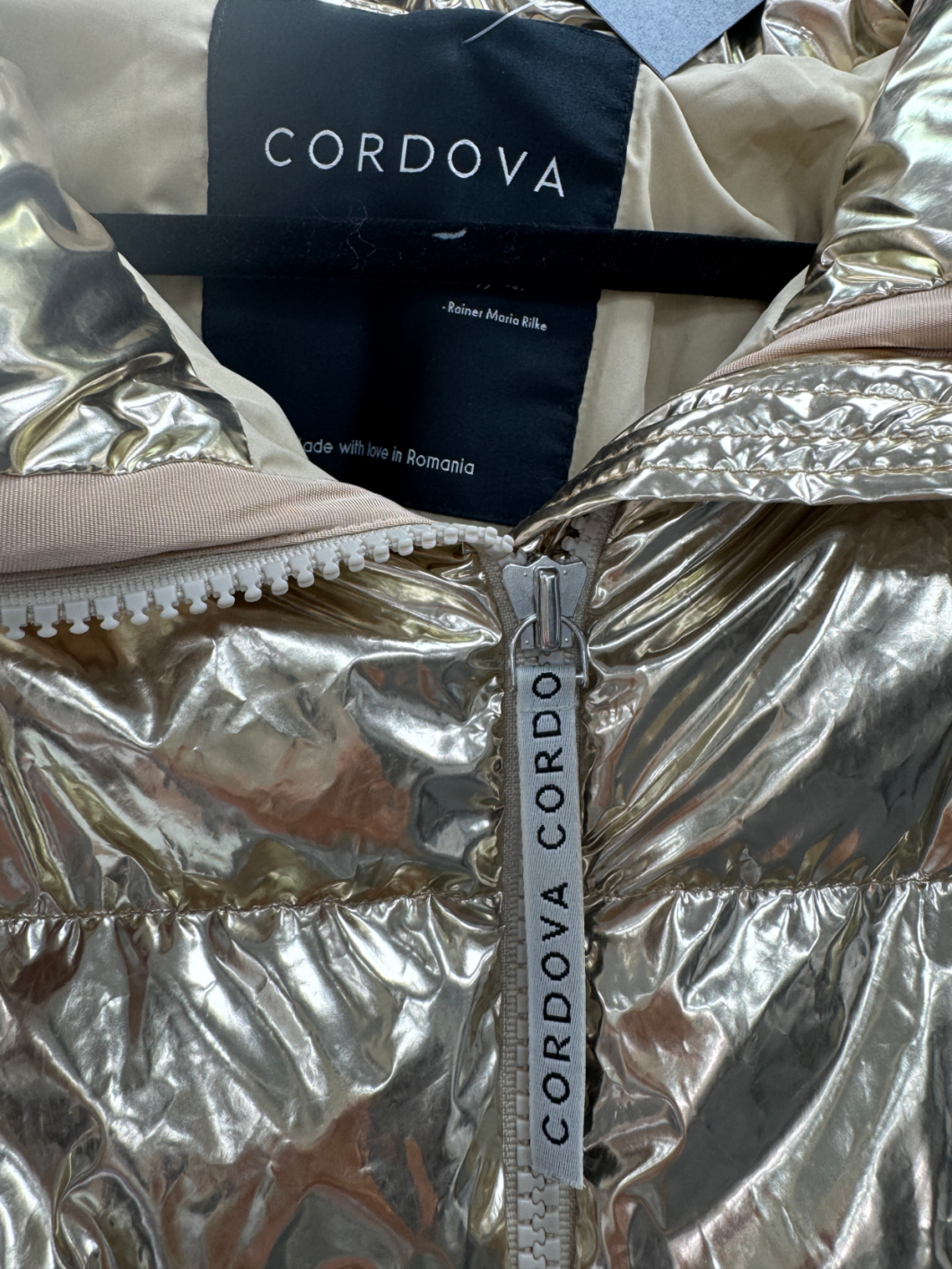 Cordova Mont Blanc Metallic Down Puffer Coat UK S