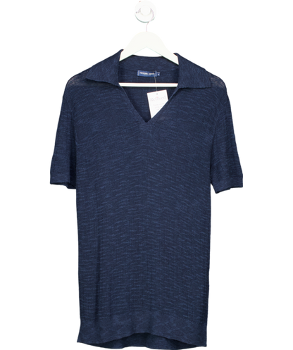 Frescobol Carioca Blue Jaoquim Cotton Blend Polo Shirt UK M