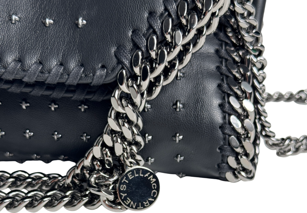 STELLA MCCARTNEY Black Mini Star-studded Falabella Cross-body Bag