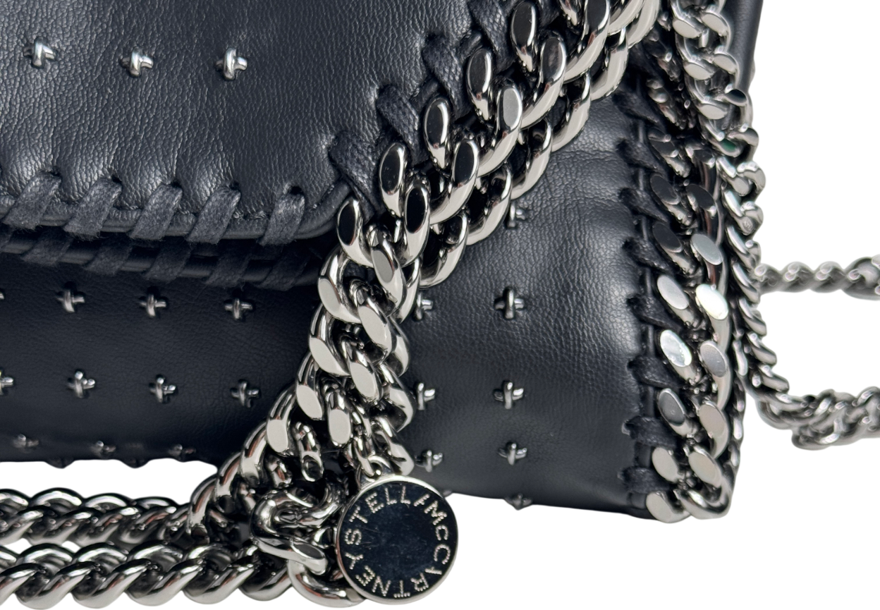 STELLA MCCARTNEY Black Mini Star-studded Falabella Cross-body Bag