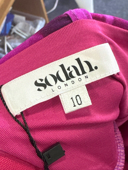 Sodah London Pink Sleeveless Mini Dress UK 10