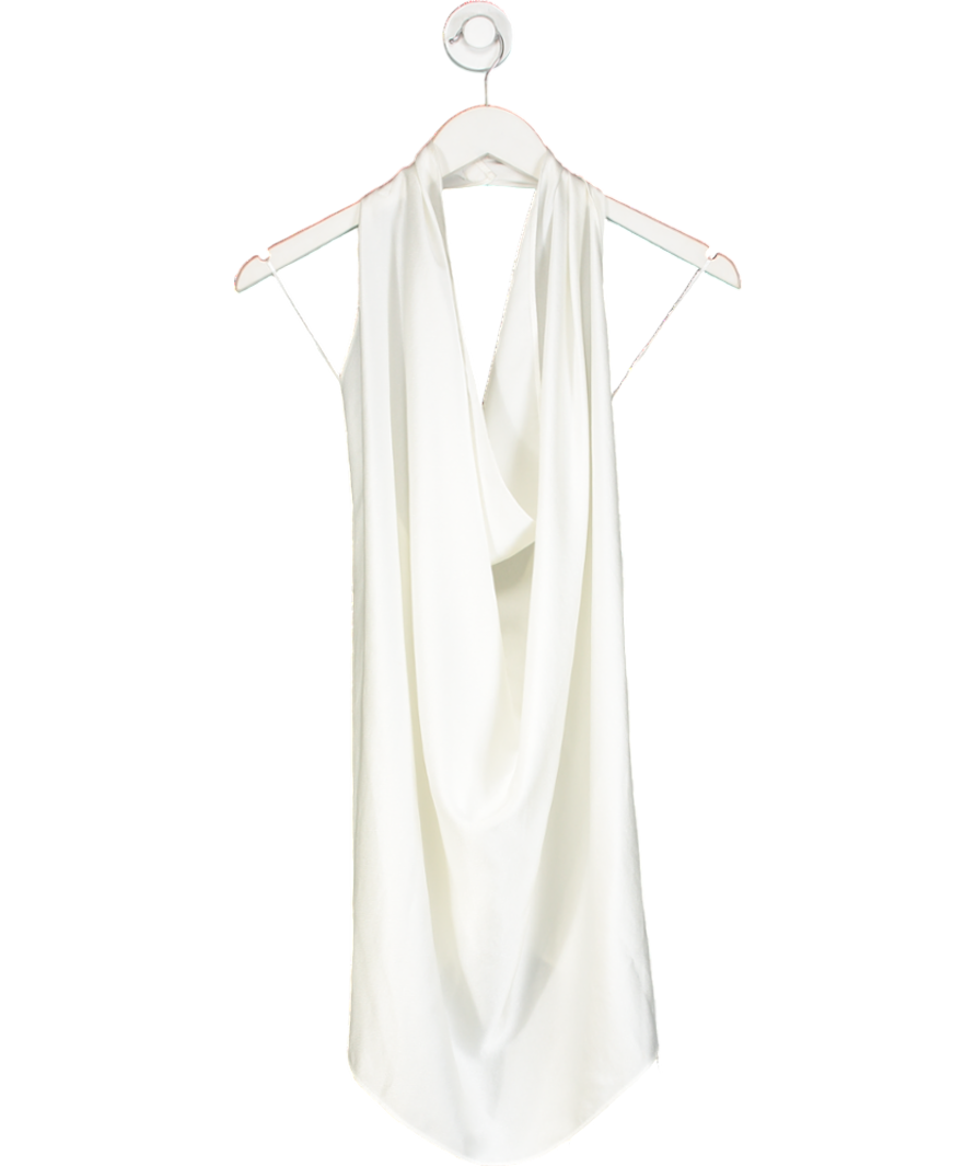 ZARA White Halter Neck Satin Mini Drss UK S
