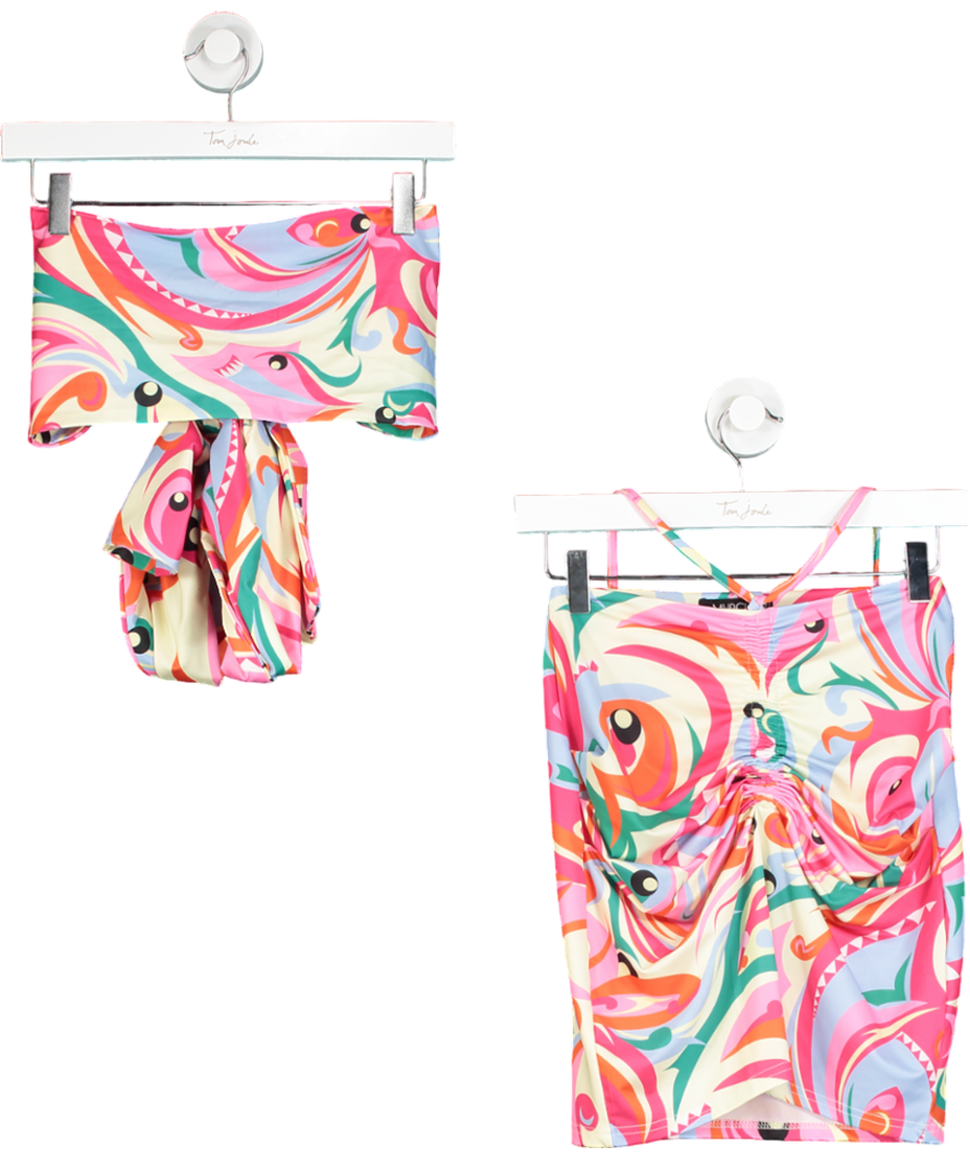 Murci Multicoloured Tie Top And Mini Skirt UK 8