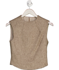 Oddmuse Brown Tweed Sleeveless Top UK S