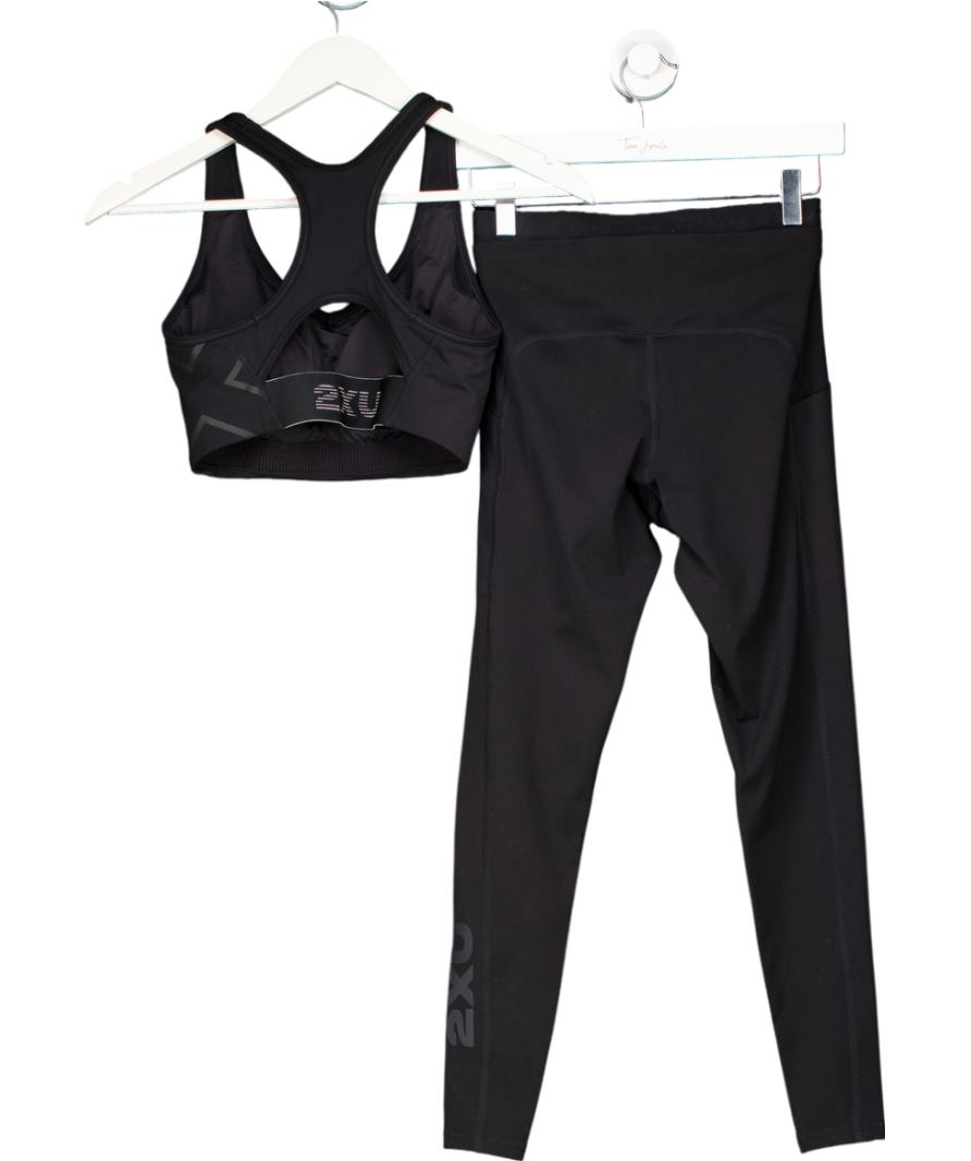 2XU Black Form Stash Hi-rise Compression 7/8 Leggings And Sports Bra UK S