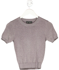 Elka Collective Grey Oceana Knit Tee Dark Chrome Lurex UK 6