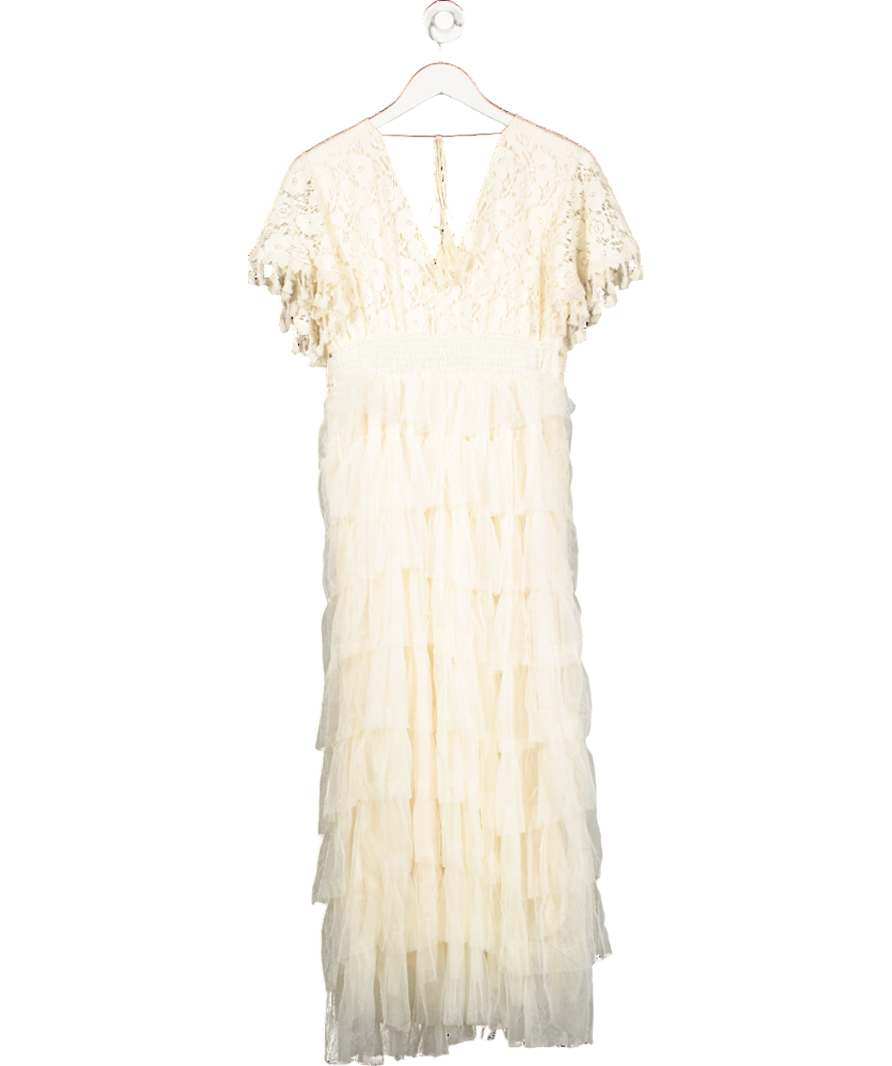 Whoo Cream Lace Tiered Dress UK L/XL