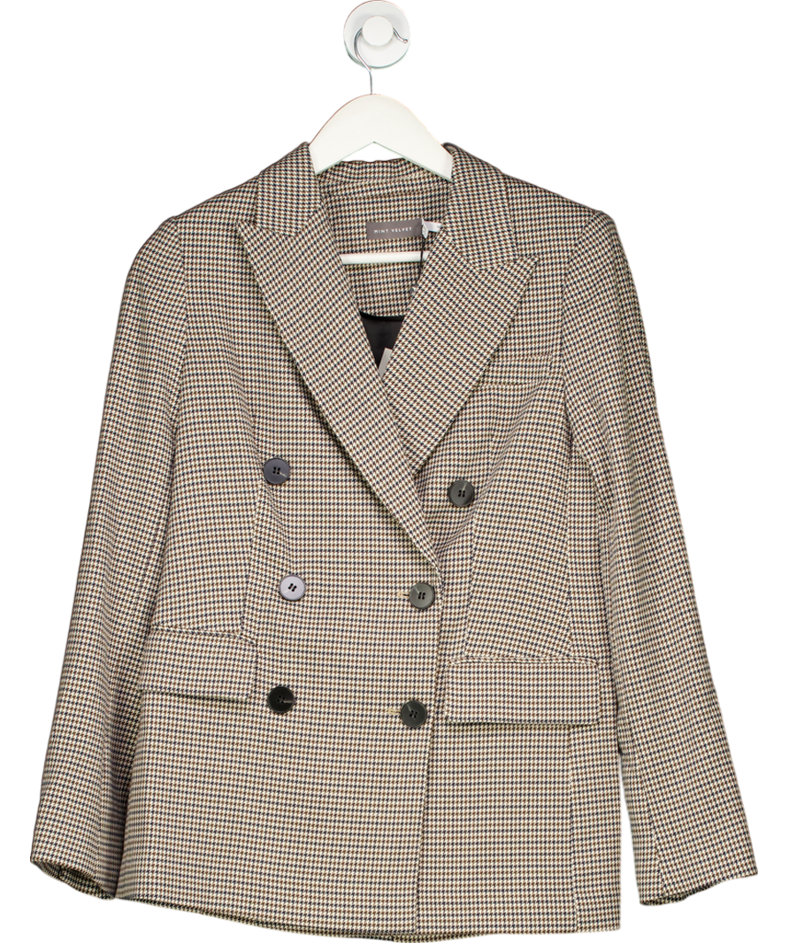 Mint Velvet Brown Neutral Check Blazer UK 8