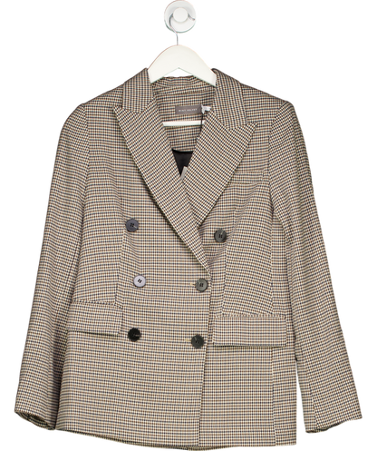 Mint Velvet Brown Neutral Check Blazer UK 8