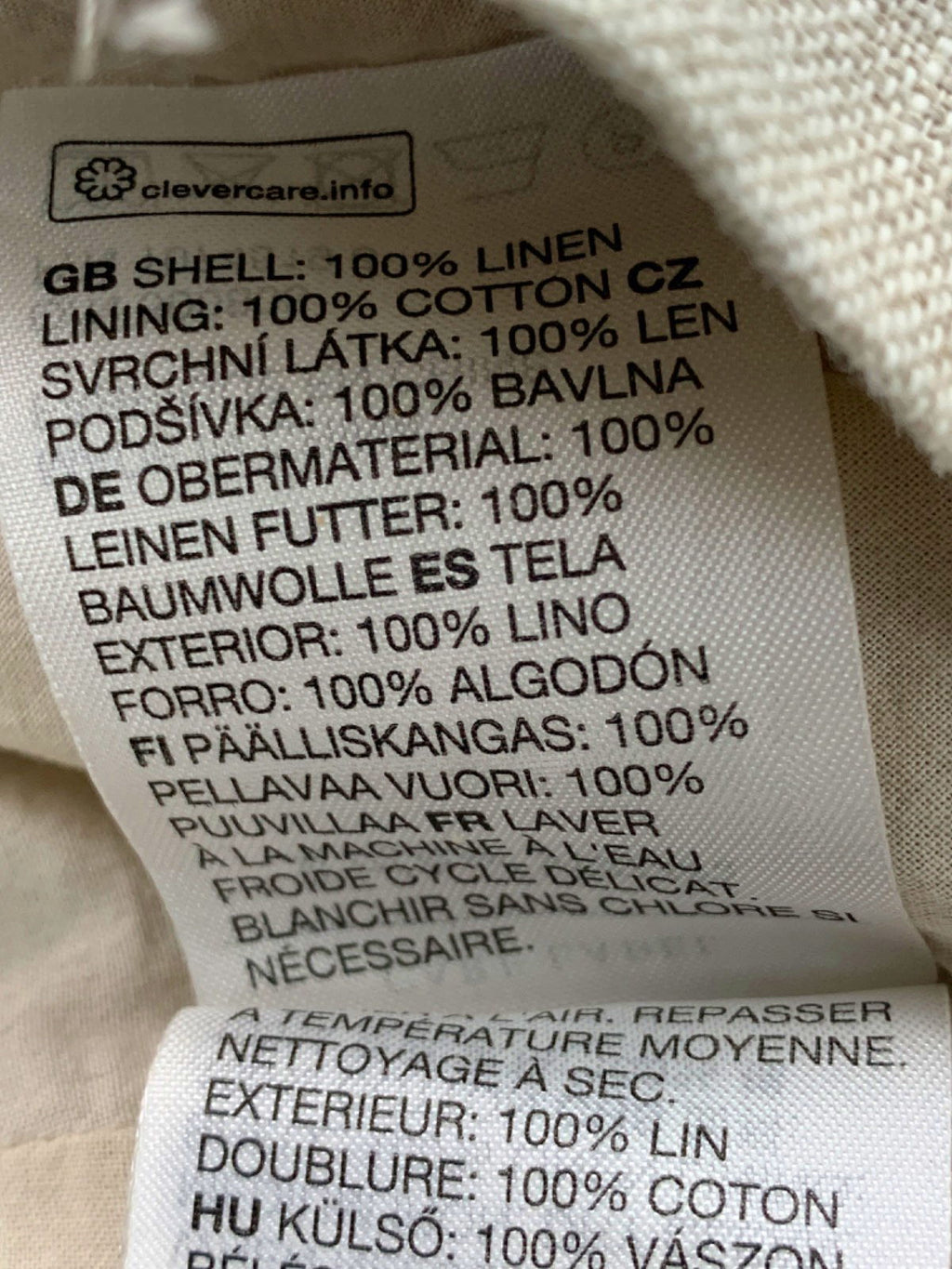 & Other Stories Beige Puff Sleeve Linen Crop Top UK 6