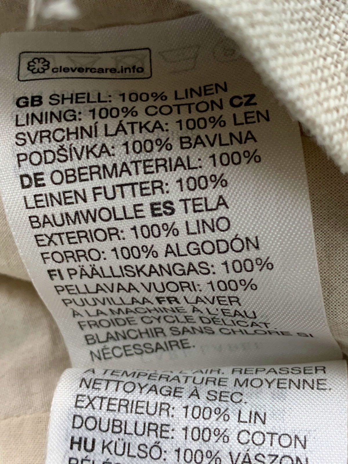 & Other Stories Beige Puff Sleeve Linen Crop Top UK 6