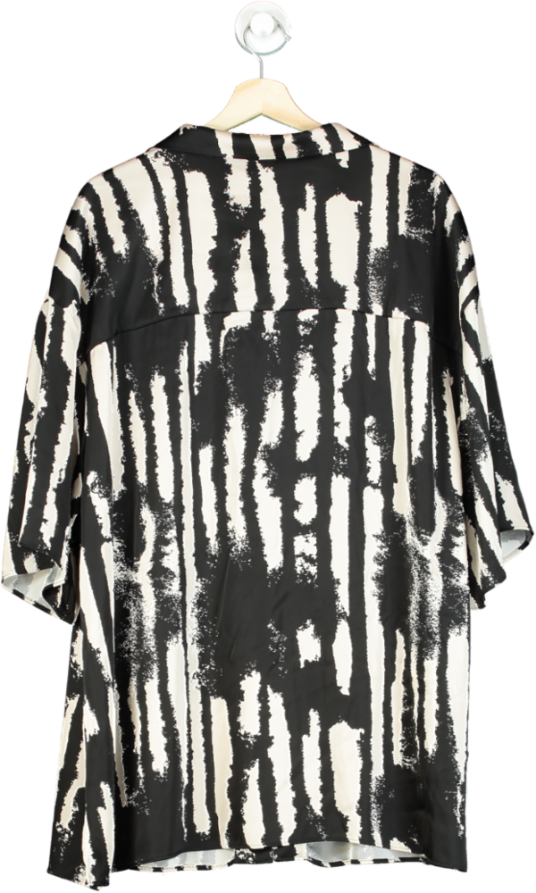 Topshop Black/White Print Button-Up Shirt UK 26