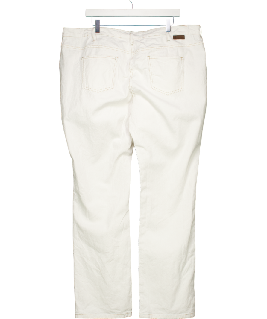BODEN White High Rise Straight Leg Jeans Long Length UK 22