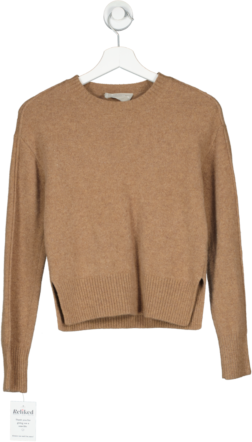 EVERLANE Brown The Good Merino Wool Crewneck Sweater UK XXS