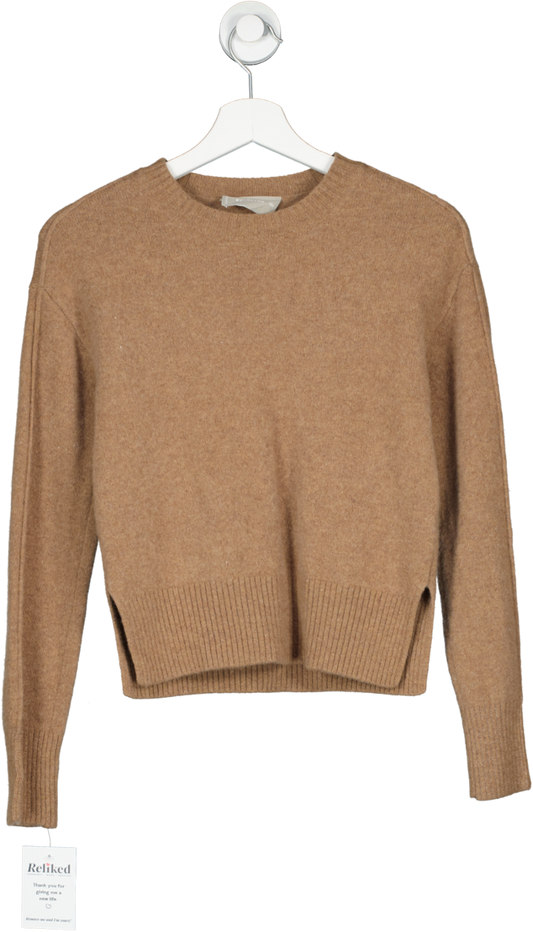 EVERLANE Brown The Good Merino Wool Crewneck Sweater UK XXS