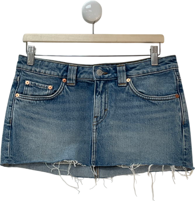Weekday Blue Ceinture Denim Mini Skirt UK 10