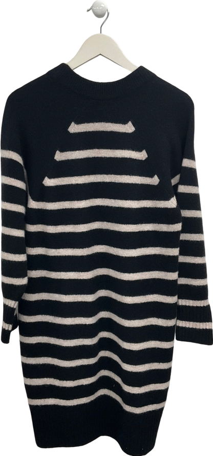 Whistles Black Crew Neck Striped Jumper Dress UK S