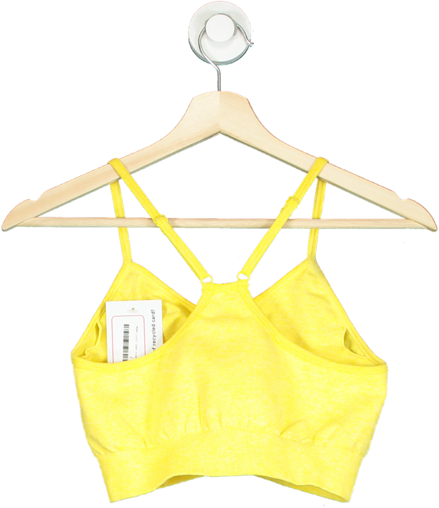 Gym Clothing Yellow Sports Bra UK S