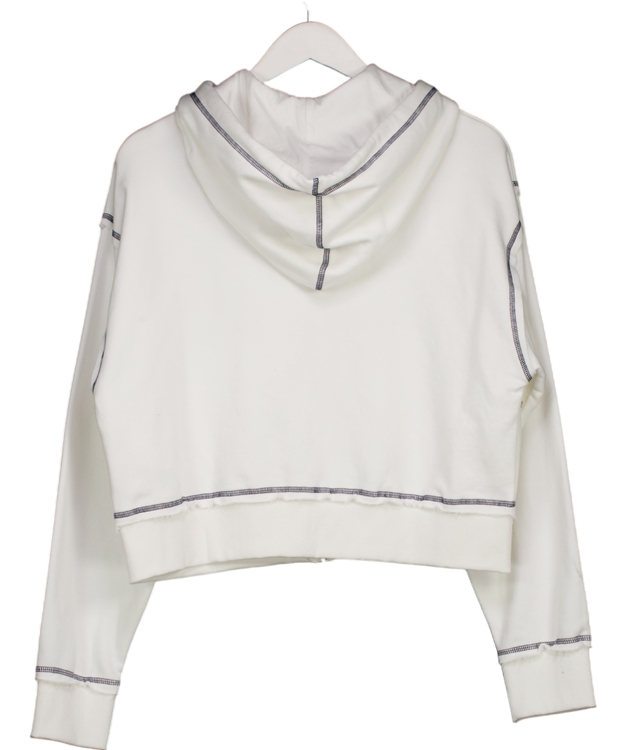 BDG White Slouchy Zip-through Hoodie UK M