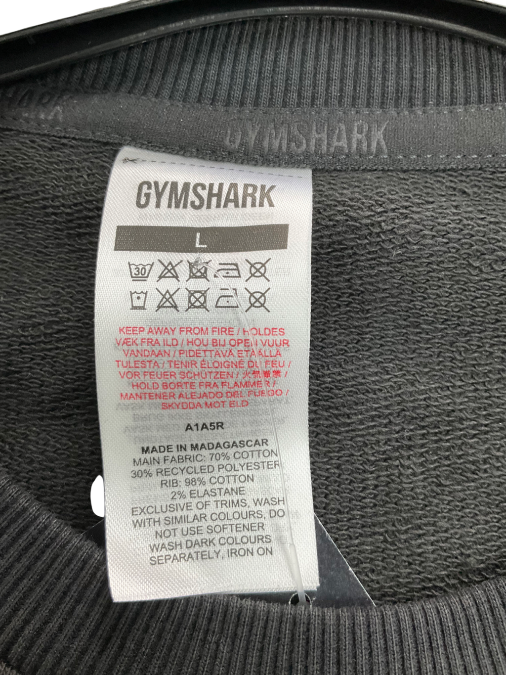 gymshark Black Block Oversized Sweater UK L