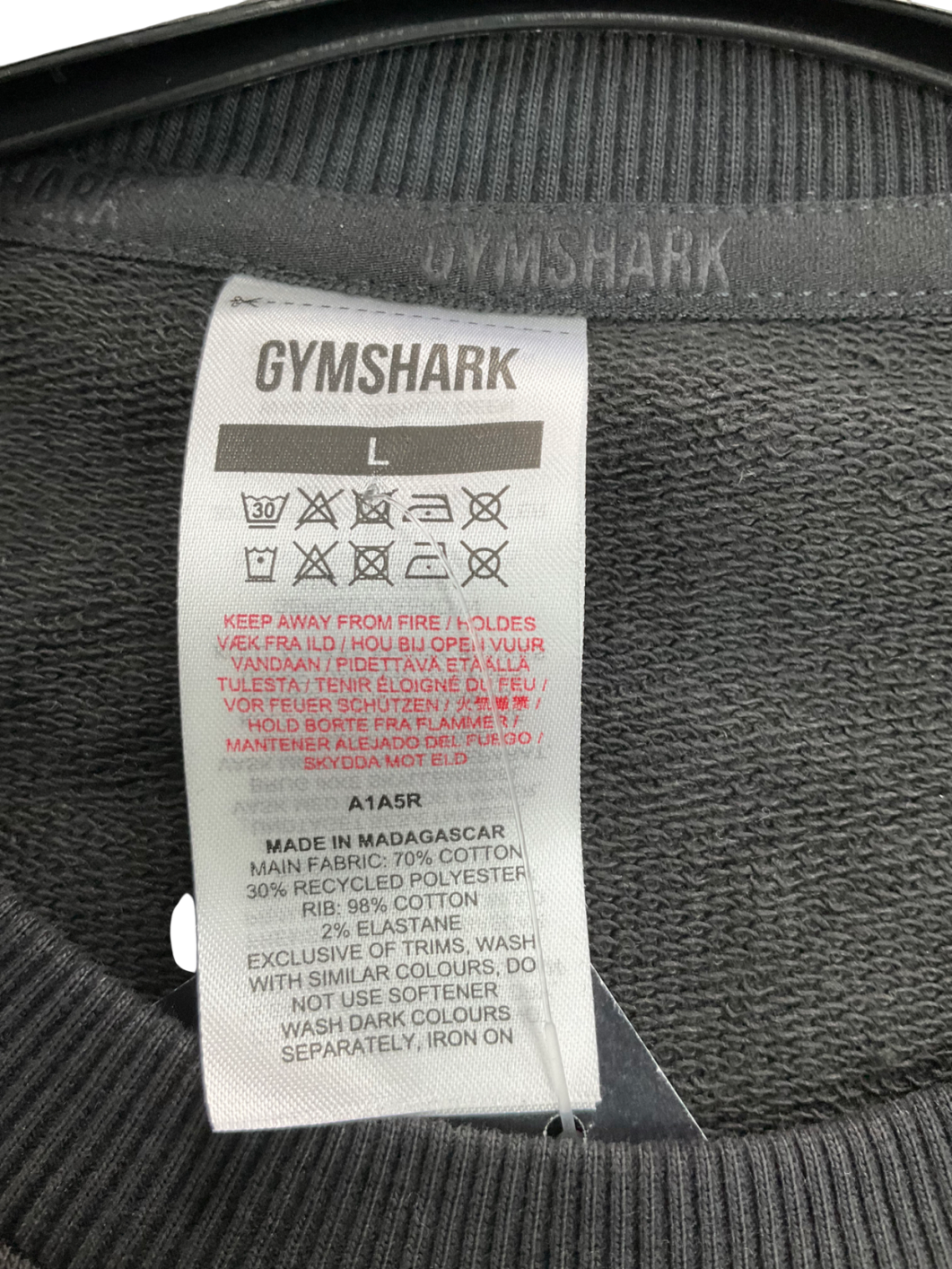 gymshark Black Block Oversized Sweater UK L